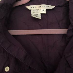 Purple button down long sleeve shirt